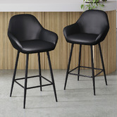 Temple &amp; Webster 62cm Frankie Faux Leather Barstools