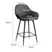 Temple &amp; Webster 62cm Frankie Faux Leather Barstools