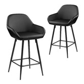Temple &amp; Webster 62cm Frankie Faux Leather Barstools