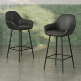 Temple &amp; Webster 62cm Frankie Faux Leather Barstools