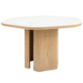 Temple &amp; Webster 120cm Premium Hex Marble-Look Dining Table