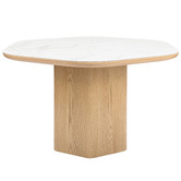 Temple &amp; Webster 120cm Premium Hex Marble-Look Dining Table