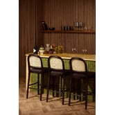 Temple &amp; Webster 66cm Louie Arched Rattan &amp; Solid Beech Wood Bar Stool