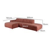 Temple &amp; Webster Quinn 4 Seater Upholstered Sofa with Open-End Chaise