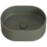 Temple &amp; Webster Clover 400mm Oval Concrete Above Counter Basin