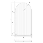 Temple &amp; Webster Blanca Left Fluted Glass Arch Shower Screen