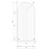 Temple &amp; Webster Blanca Left Fluted Glass Arch Shower Screen