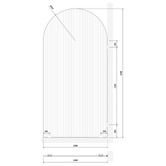 Temple &amp; Webster Blanca Right Fluted Glass Arch Shower Screen
