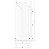 Temple &amp; Webster Blanca Right Fluted Glass Arch Shower Screen