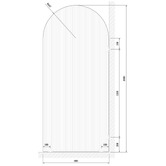 Temple &amp; Webster Blanca Right Fluted Glass Arch Shower Screen