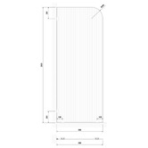 Temple &amp; Webster Blanca Left Fluted Glass Shower Screen