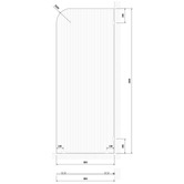 Temple &amp; Webster Blanca Right Fluted Glass Shower Screen