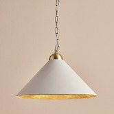 Temple &amp; Webster Sonny Faux Leather &amp; Steel Pendant Light