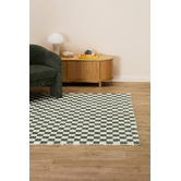 Temple &amp; Webster Olive Ada Check Machine Washable Rug