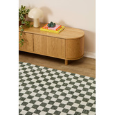 Temple &amp; Webster Olive Ada Check Machine Washable Rug