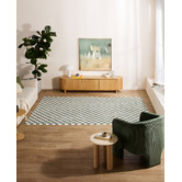 Temple &amp; Webster Olive Ada Check Machine Washable Rug