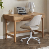 Temple &amp; Webster Rupert 2 Drawer Writing Desk &amp; Clark Office Chair Set