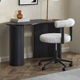Temple &amp; Webster Wendy Writing Desk &amp; Hannon Boucle Office Chair Set