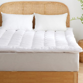 Temple &amp; Webster 900GSM Plush Overfilled Quilted Mattress Topper