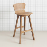 Temple &amp; Webster 64cm Ash Nobu High Back Bar Stool