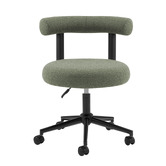 Temple &amp; Webster Hannon Boucle Office Chair &amp; Brianna 3 Drawer Desk Set
