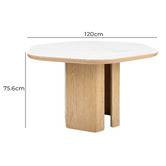 Temple &amp; Webster 120cm Premium Hex Marble-Look Dining Table