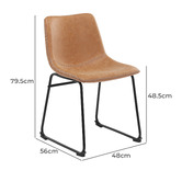 Temple &amp; Webster Phoenix Vintage-Style Faux Leather Dining Chairs