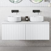 Temple &amp; Webster Belmont 1200mm Matte White Wall Hung Double Vanity