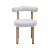 Temple &amp; Webster 4 Seater Elodie Round Travertine-Look Dining Table &amp; Roselin Chair Set