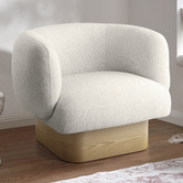 Temple &amp; Webster Natural Benji Swivel Armchair