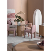 Temple &amp; Webster 120cm Mimi Round Oak &amp; Glass Dining Table