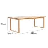Temple &amp; Webster Oak Ski-Leg Dining Table