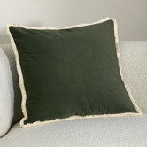 Temple &amp; Webster Orlena Fringed Velvet Cushion
