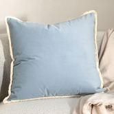 Temple &amp; Webster Orlena Fringed Velvet Cushion