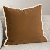 Temple &amp; Webster Orlena Fringed Velvet Cushion