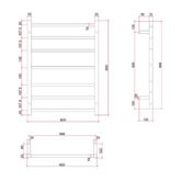 Temple &amp; Webster Brushed Brass 600mm 7 Bar Heated Ladder Towel Rail