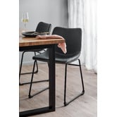 Temple &amp; Webster Black Ski-Leg Oak Wood Dining Table