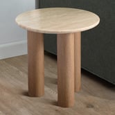 Temple &amp; Webster Arabella Travertine Stone Side Table