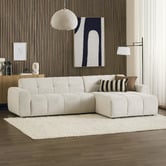 Temple &amp; Webster Quinn 4 Seater Upholstered Sofa with Reversible Chaise