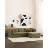 Temple &amp; Webster Jude 4 Seater Slipcover Sofa with Reversible Chaise