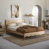 Temple &amp; Webster Sadie Wavy Pine Wood Bed