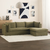 Temple &amp; Webster Jude 4 Seater Slipcover Sofa with Reversible Chaise