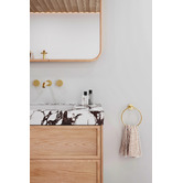 Temple &amp; Webster Clovelly 200mm Brushed Gold Curved Bath/Basin Wall Spout