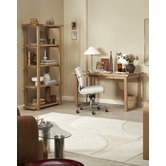 Temple &amp; Webster 5 Tier Ski-Leg Oak Wood Bookcase