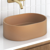 Temple &amp; Webster Clover 400mm Oval Concrete Above Counter Basin