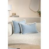Temple &amp; Webster Orlena Fringed Velvet Cushion