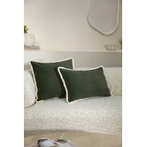 Temple &amp; Webster Orlena Fringed Velvet Cushion
