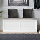 Temple &amp; Webster Hamptons Cushioned Storage Bench