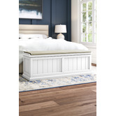 Temple &amp; Webster Hamptons Cushioned Storage Bench