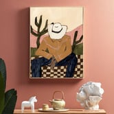 Temple &amp; Webster Wildflower Rider Framed Canvas Wall Art